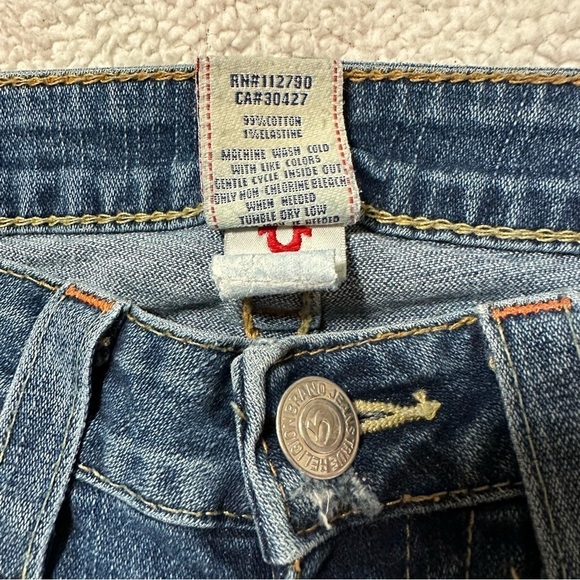 True Religion Joey Distressed Bootcut Flare Jeans Y2K 00s  Flap Pocket Boot Leg - Picture 11 of 14